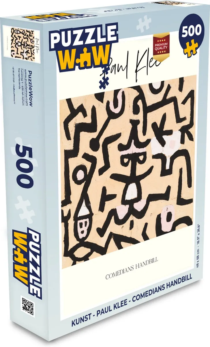 PuzzleWow Paul Klee Comedians Handbill Legpuzzel 500 Stuks - Multicolor