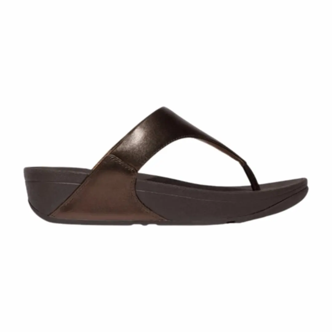 FitFlop Lulu Lederen Teenslipper BRUIN