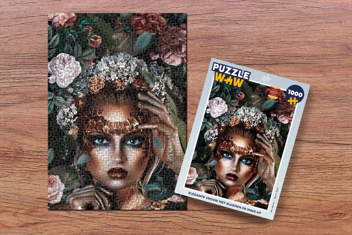 PuzzleWow Bloemen Make-up Legpuzzel 1000 Stuks - Multicolor