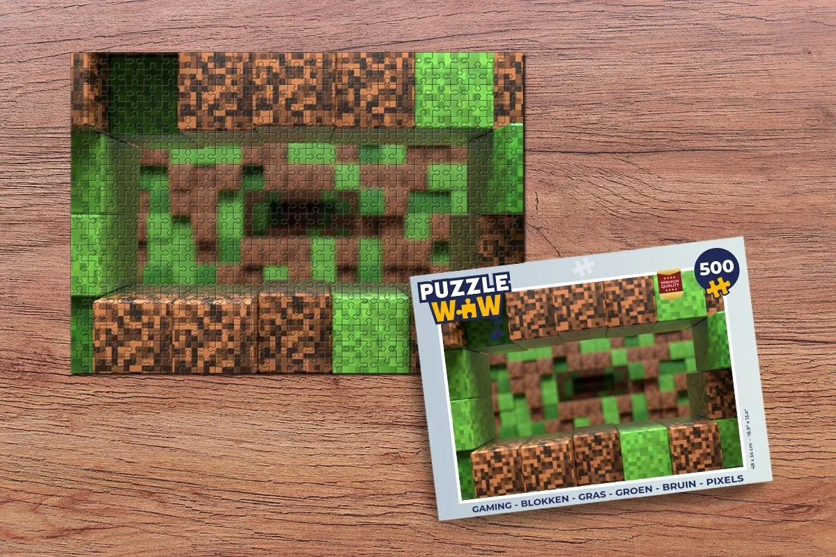 PuzzleWow Gaming Blokken Puzzel 500 Stuks - Multicolor