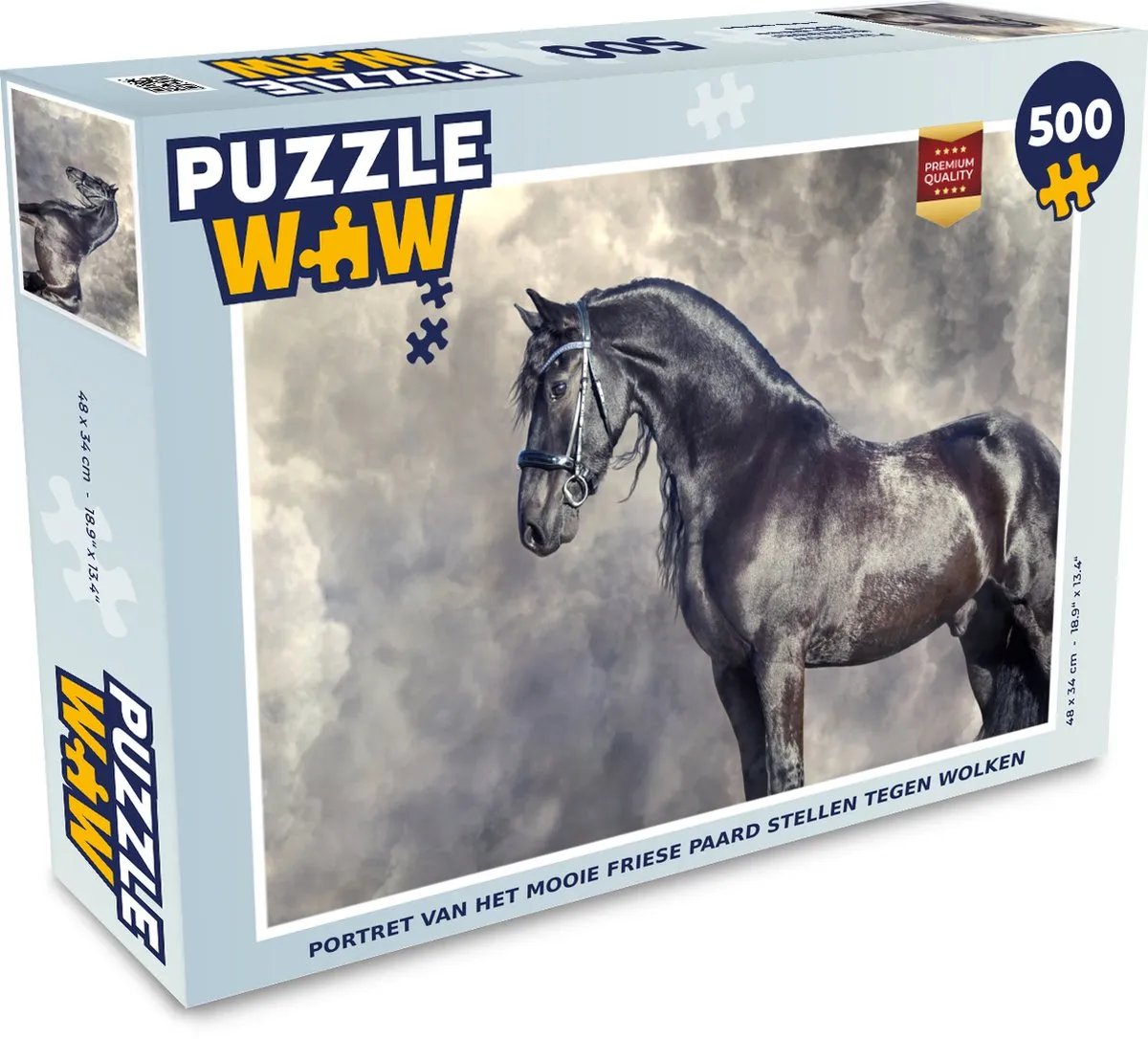 PuzzleWow Fries Paarden Portret Legpuzzel 500 Stuks - Multicolor