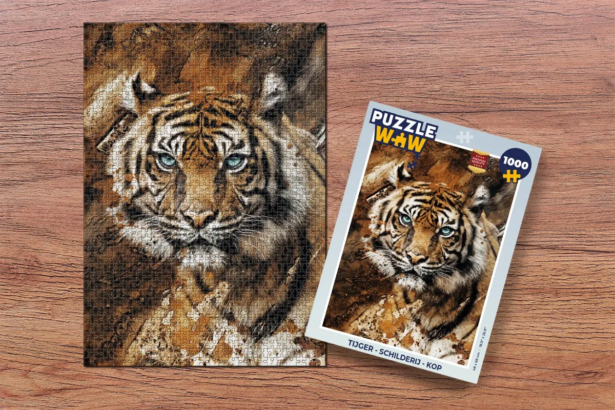 PuzzleWow Tijger Legpuzzel 1000 Stuks - Multicolor