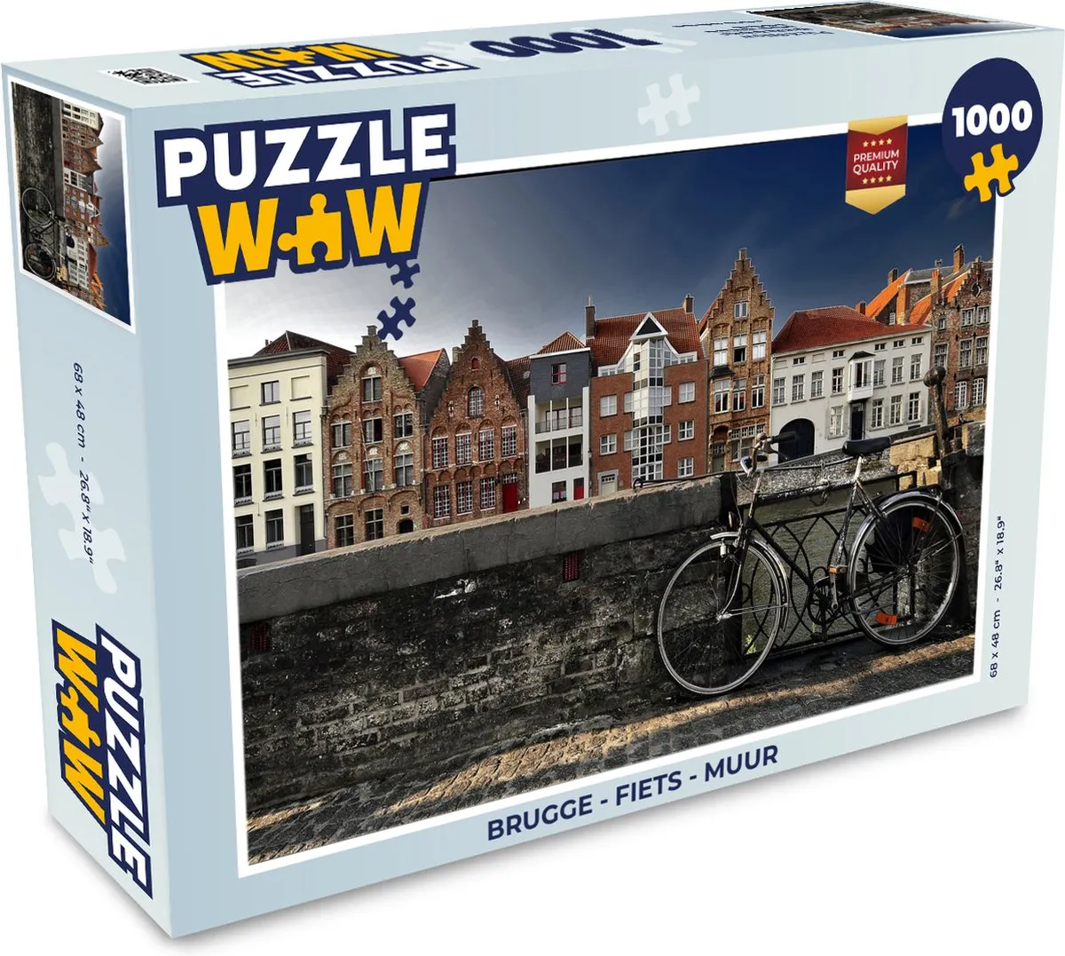 PuzzleWow Brugge Fiets Legpuzzel 1000 Stuks - Multicolor