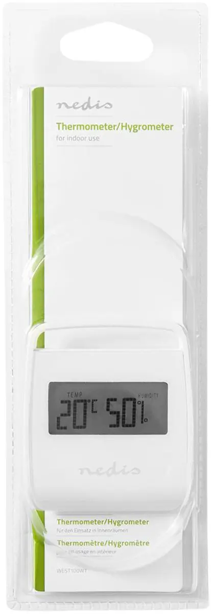 Nedis Digitale Thermometer Binnentemperatuur Luchtvochtigheid Wit