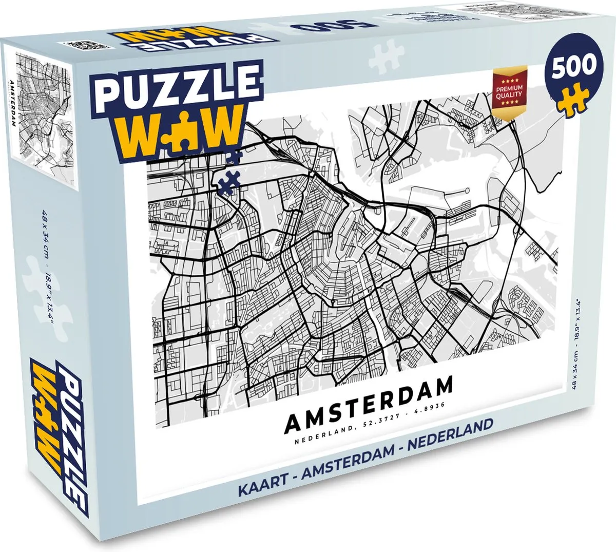 PuzzleWow Amsterdam Legpuzzel 500 Stuks - Multicolor