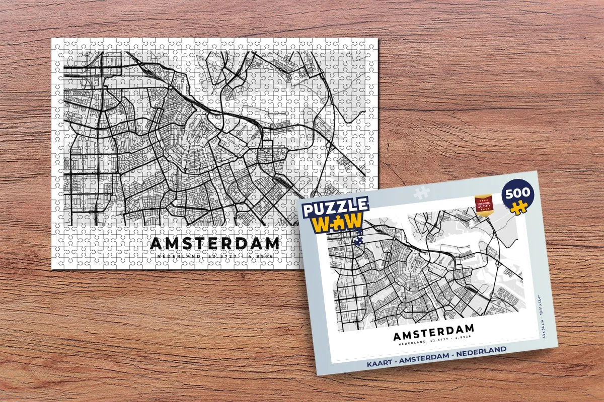 PuzzleWow Amsterdam Legpuzzel 500 Stuks - Multicolor