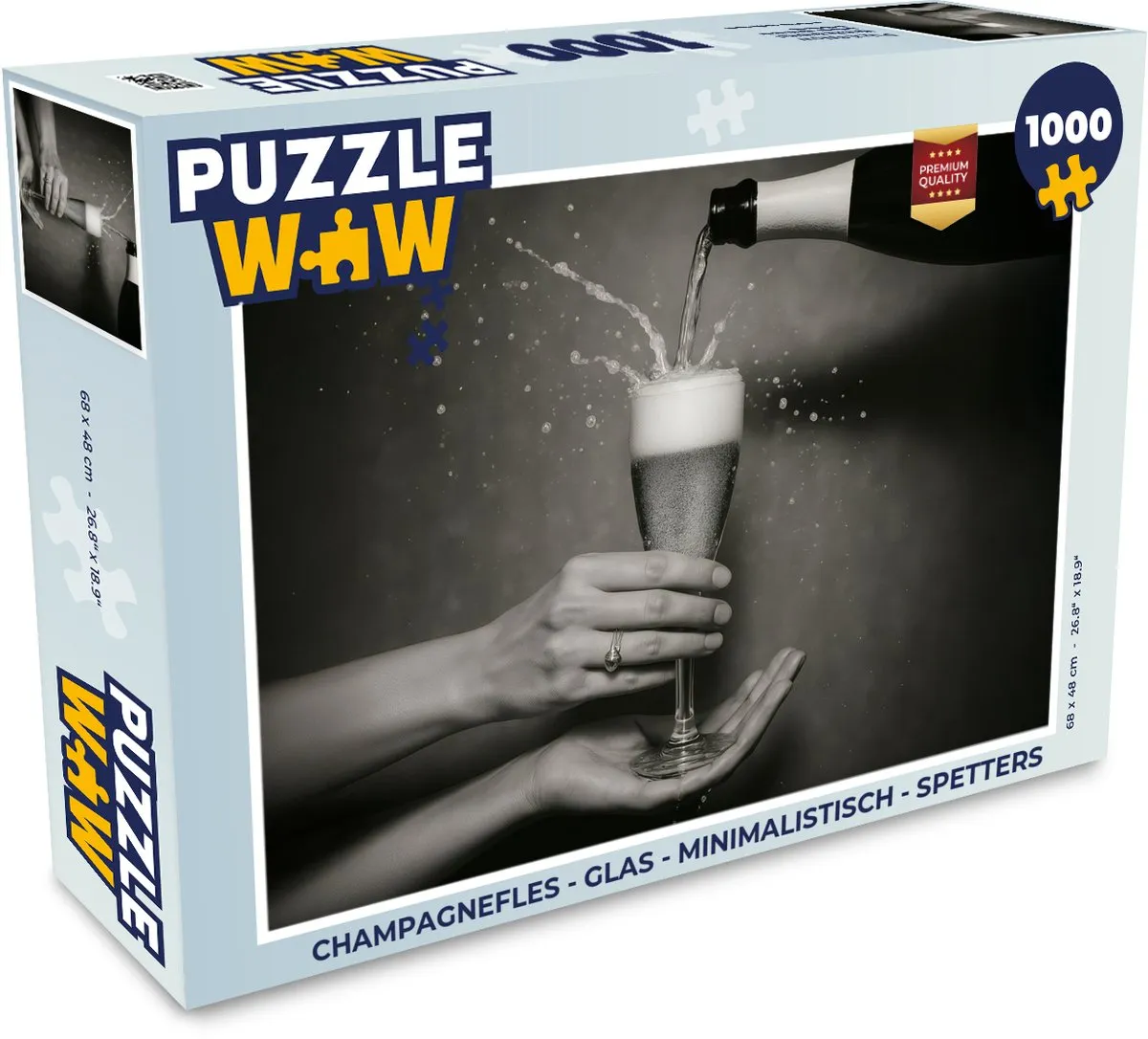 PuzzleWow Champagnefles Legpuzzel 1000 Stuks - Minimalistisch
