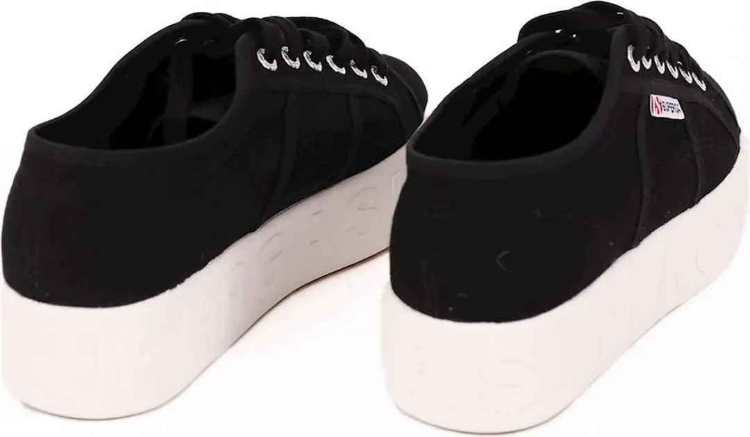 Superga 2790 3D Lettering Zwarte Sneakers