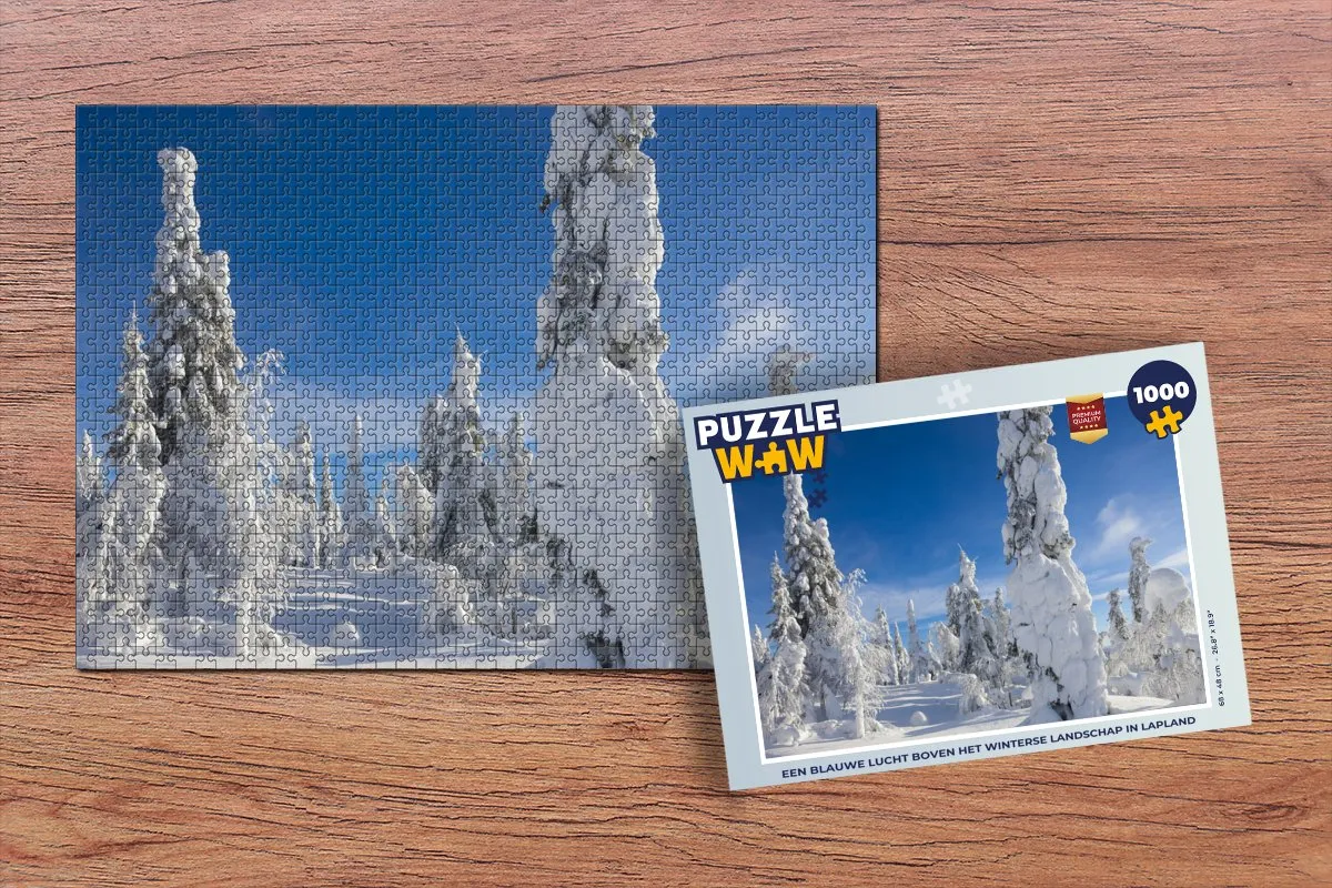 PuzzleWow Lapland Winterlandschap Legpuzzel 1000 Stuks - Multicolor