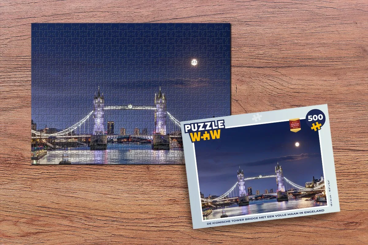 PuzzleWow Legpuzzel Tower Bridge 500 Stuks - Multicolor