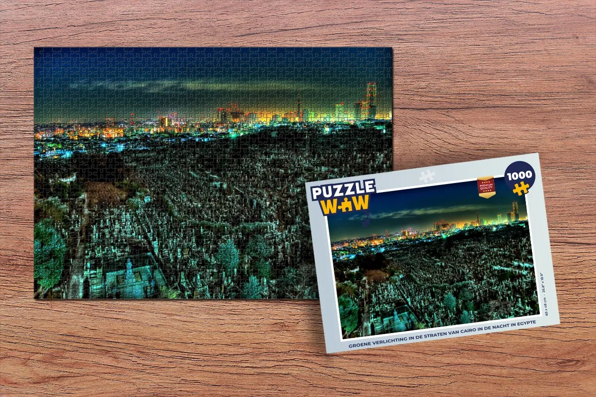 PuzzleWow Legpuzzel Caïro nacht 1000 Stuks - Multicolor