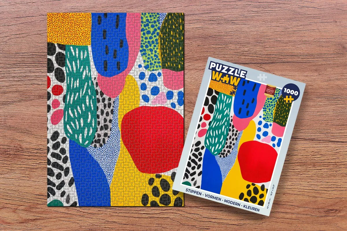 PuzzleWow Modern Vormen Puzzel 1000 Stuks - Bladeren/Abstract