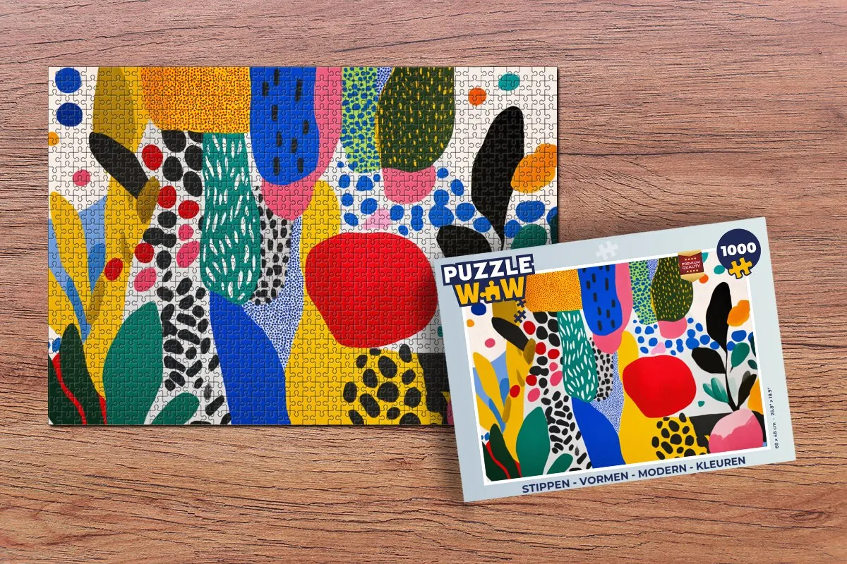 PuzzleWow Modern Vormen Puzzel 1000 Stuks - Bladeren/Abstract