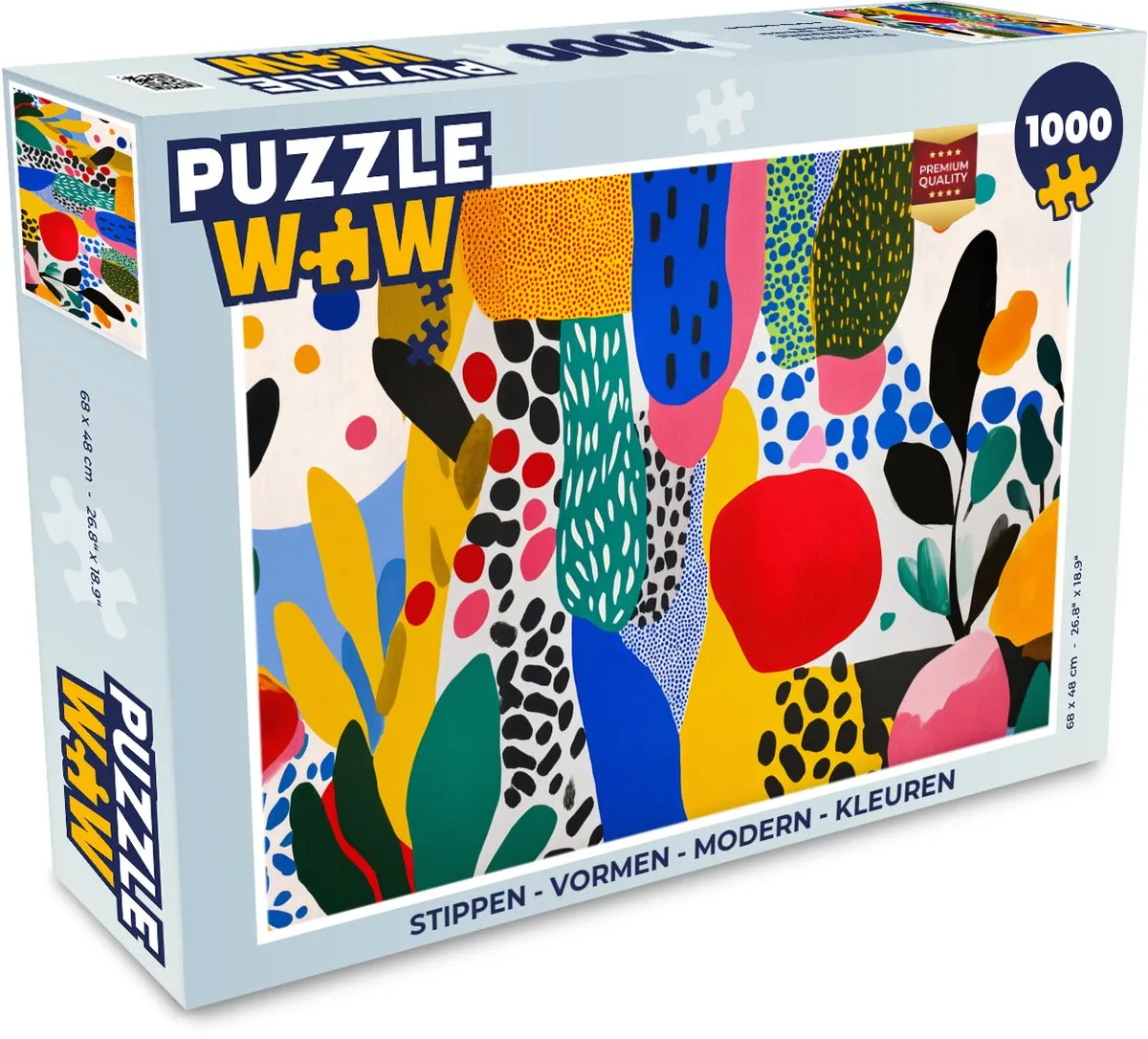 PuzzleWow Modern Vormen Puzzel 1000 Stuks - Bladeren/Abstract