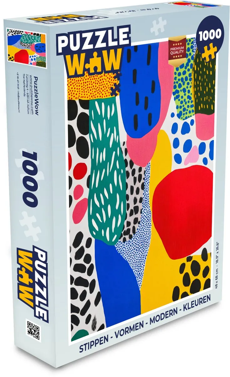 PuzzleWow Modern Vormen Puzzel 1000 Stuks - Bladeren/Abstract