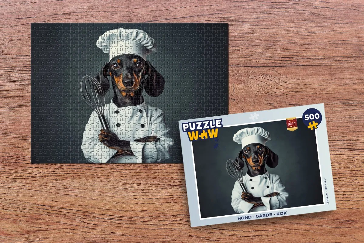 PuzzleWow Legpuzzel 500 Stuks - Hond Garde Kok