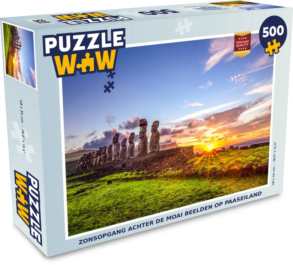 PuzzleWow Legpuzzel Zonsopgang Paaseiland 500 Stuks - Multicolor