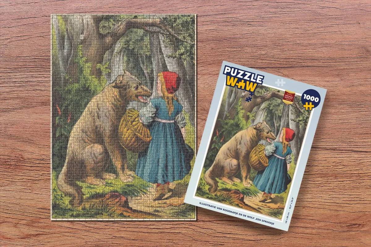 PuzzleWow Wolf & Meisje Legpuzzel 1000 Stuks - Multicolor