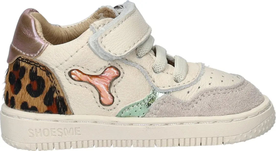 Shoesme beige-panterprint sneakertje