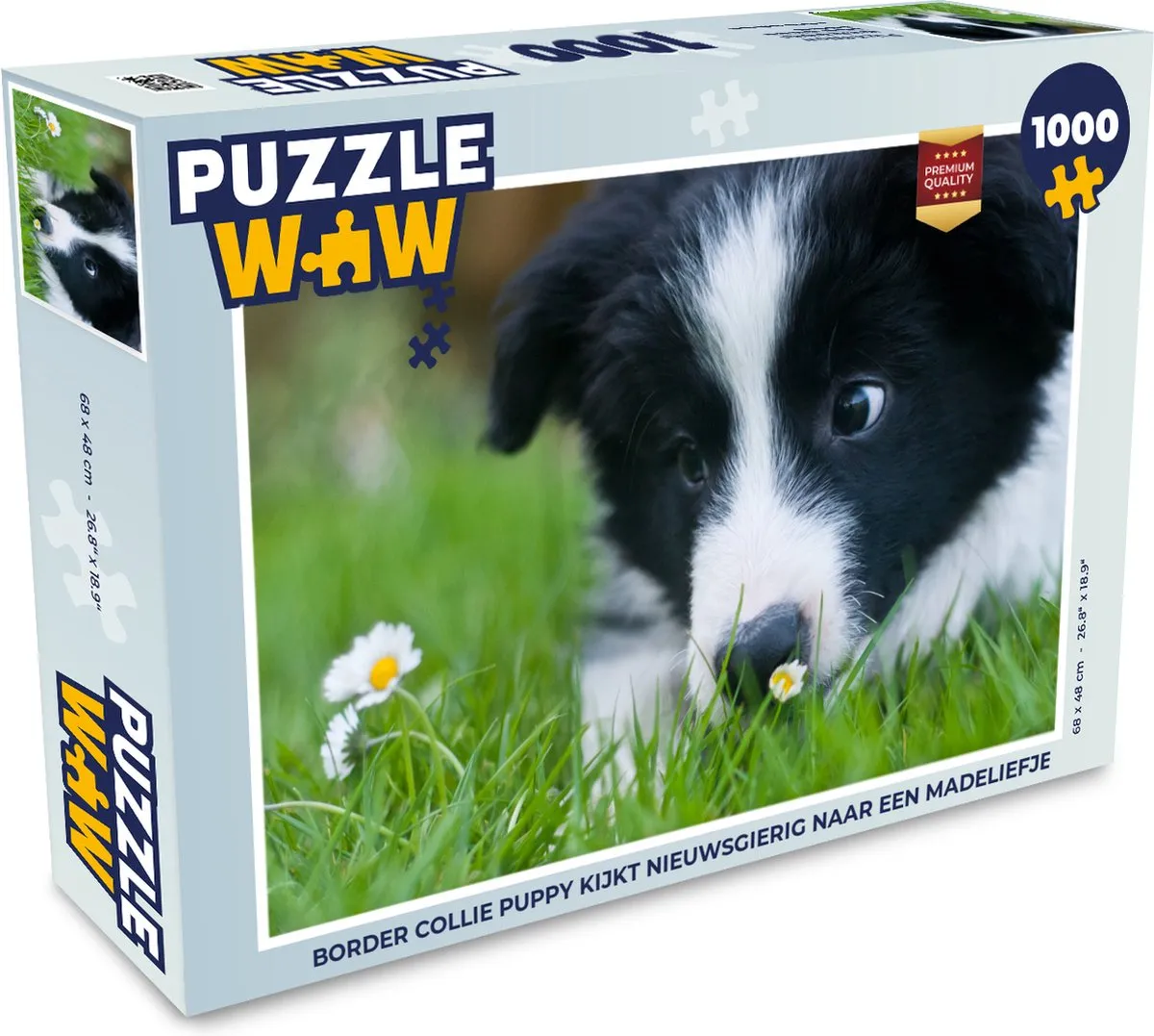 PuzzleWow Legpuzzel Border Collie 1000 Stuks - Multicolor