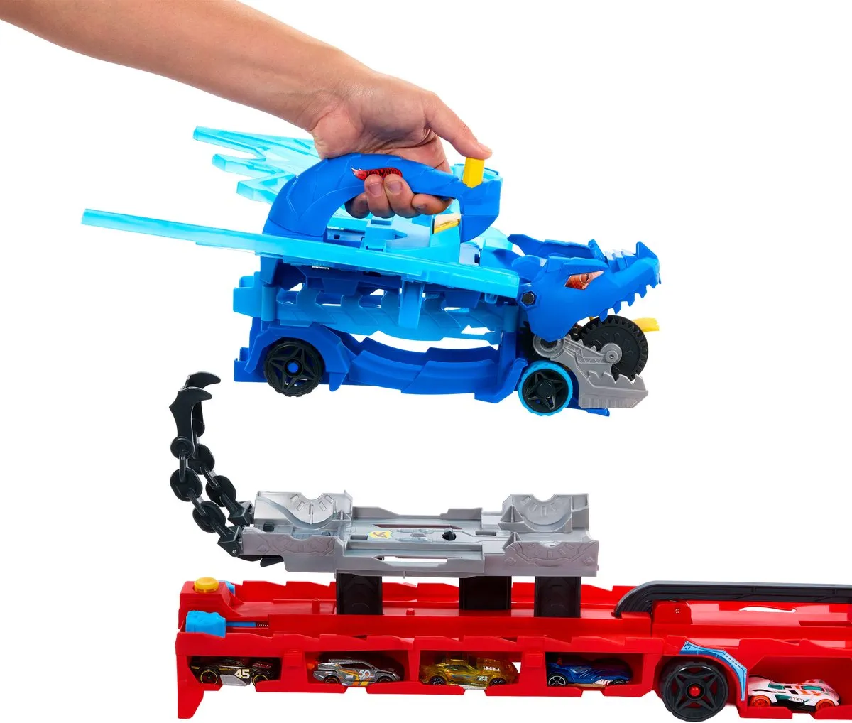 Hot Wheels City JBM72 Transportvoertuig - Dubbele Draak - Meerkleurig