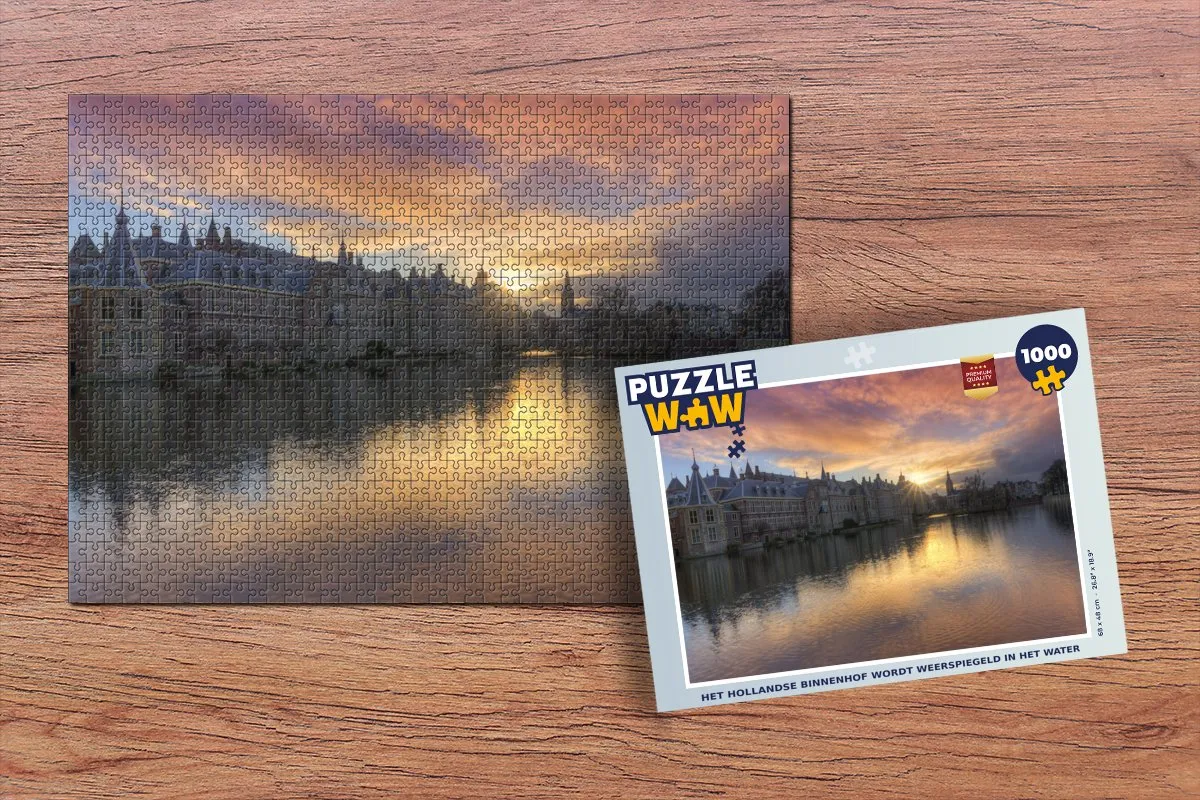 PuzzleWow Legpuzzel Het Hollandse Binnenhof 1000 Stuks - Multicolor