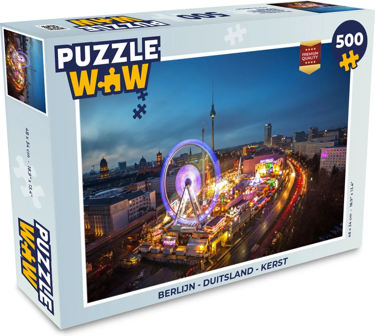 PuzzleWow Berlijn Legpuzzel 500 Stuks - Multicolor