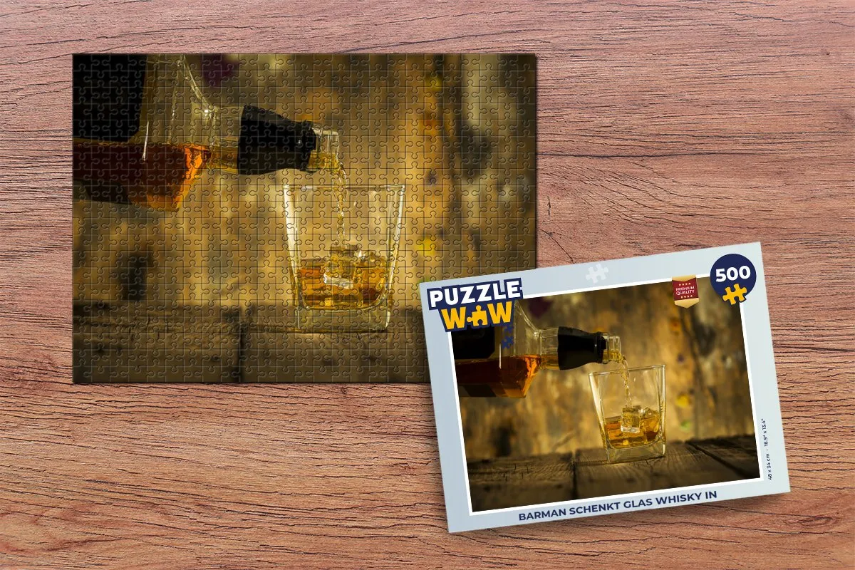 PuzzleWow Barman schenkt whisky Legpuzzel 500 Stuks - Multicolor