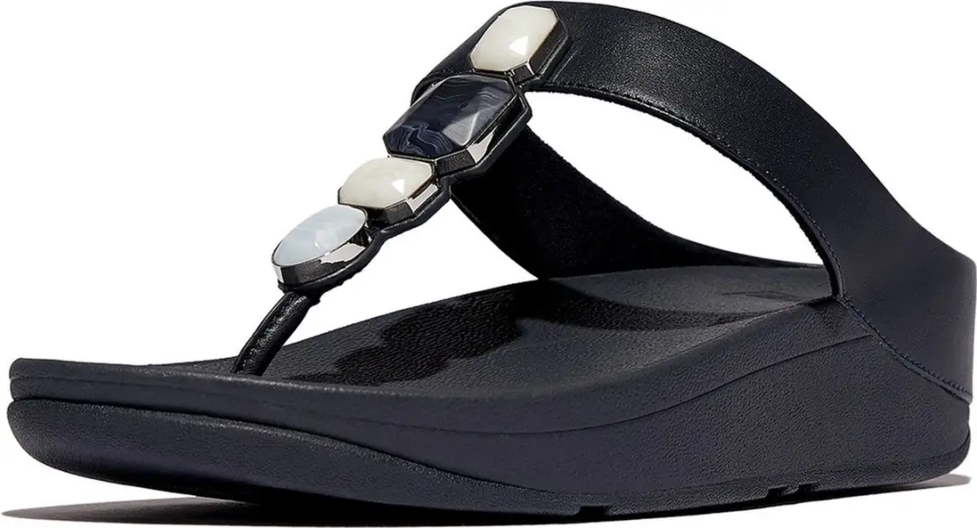 FitFlop Dames Fino Teenslippers Midnight Navy - 36 - afbeelding 2 van 6