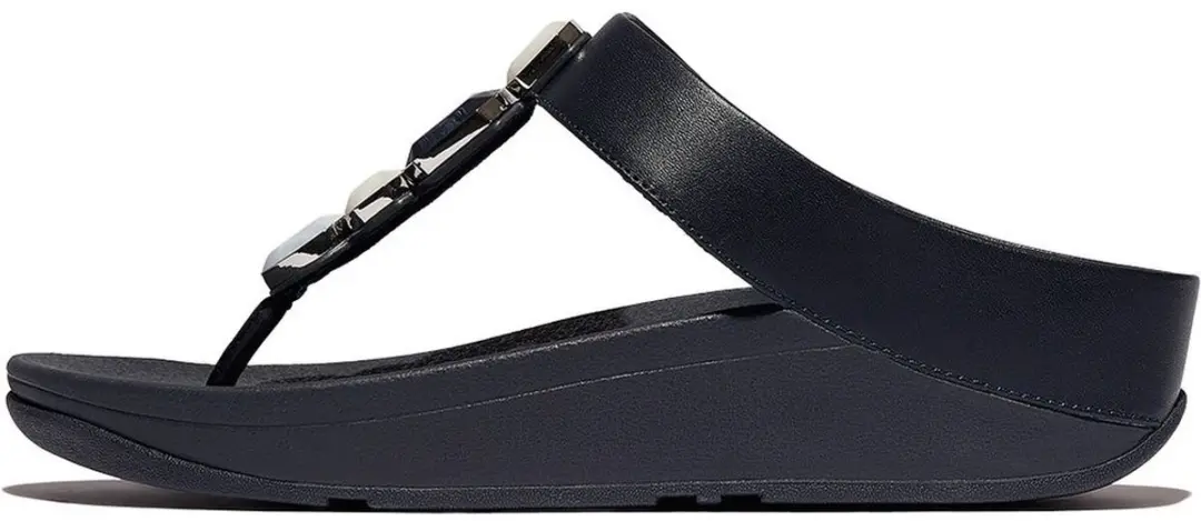 FitFlop Dames Fino Teenslippers Midnight Navy - 36 - afbeelding 5 van 6