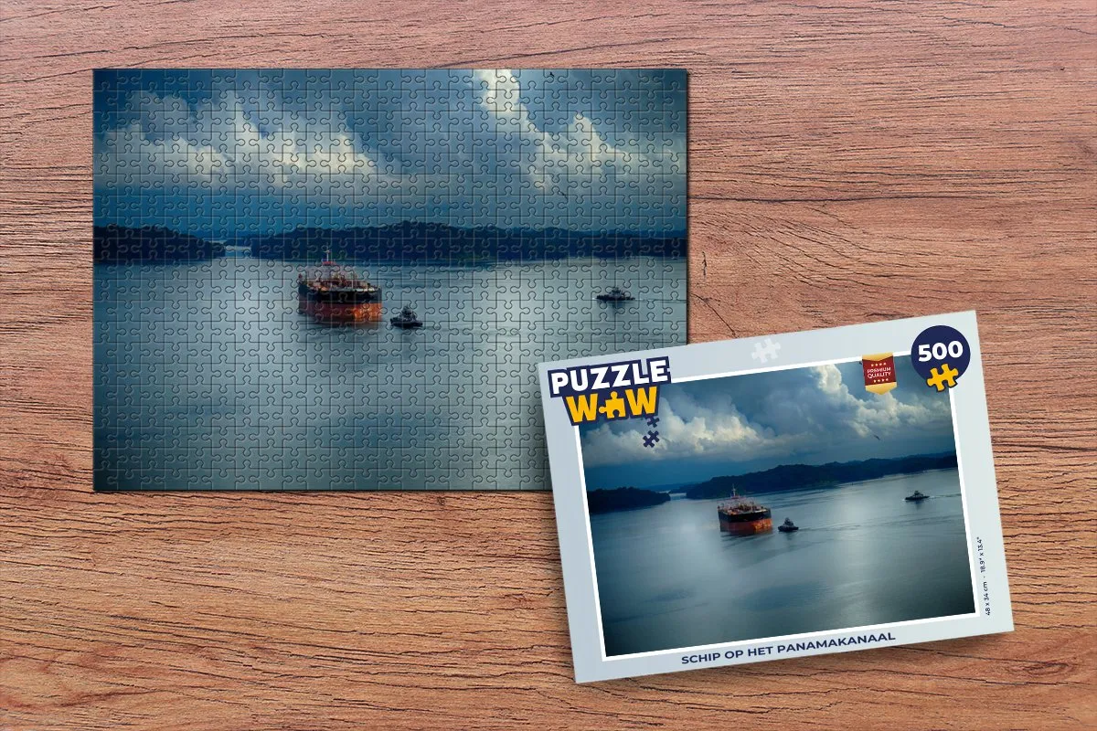 PuzzleWow Schip op het Panamakanaal Legpuzzel 500 Stuks - Multicolor
