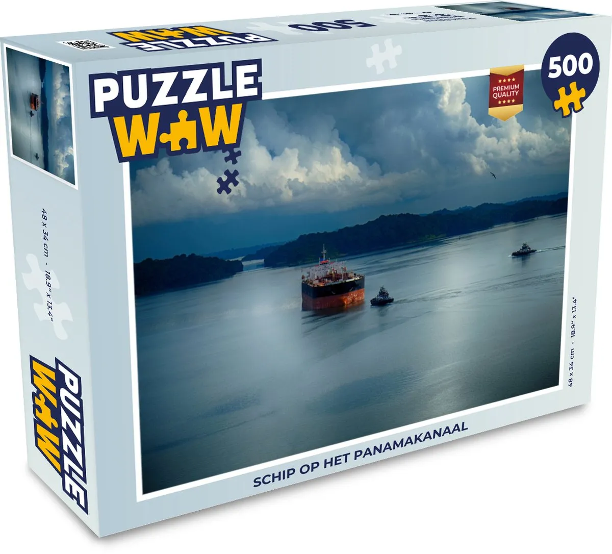 PuzzleWow Schip op het Panamakanaal Legpuzzel 500 Stuks - Multicolor