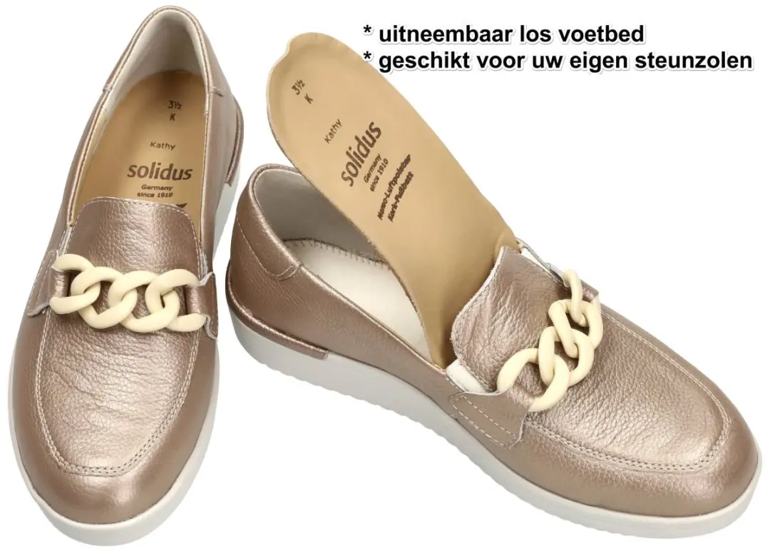 Solidus -Dames - champagne - ballerina's & mocassins - maat 39.5 - afbeelding 2 van 6