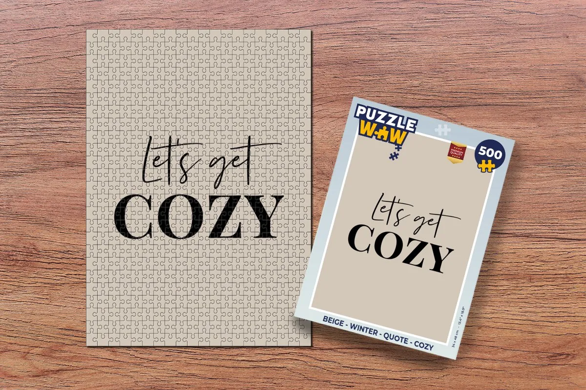 PuzzleWow Legpuzzel 500 Stuks - Cozy Quote - Bruin