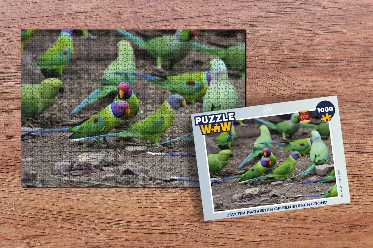 PuzzleWow Zwerm Parkieten Legpuzzel 1000 Stuks - Multicolor