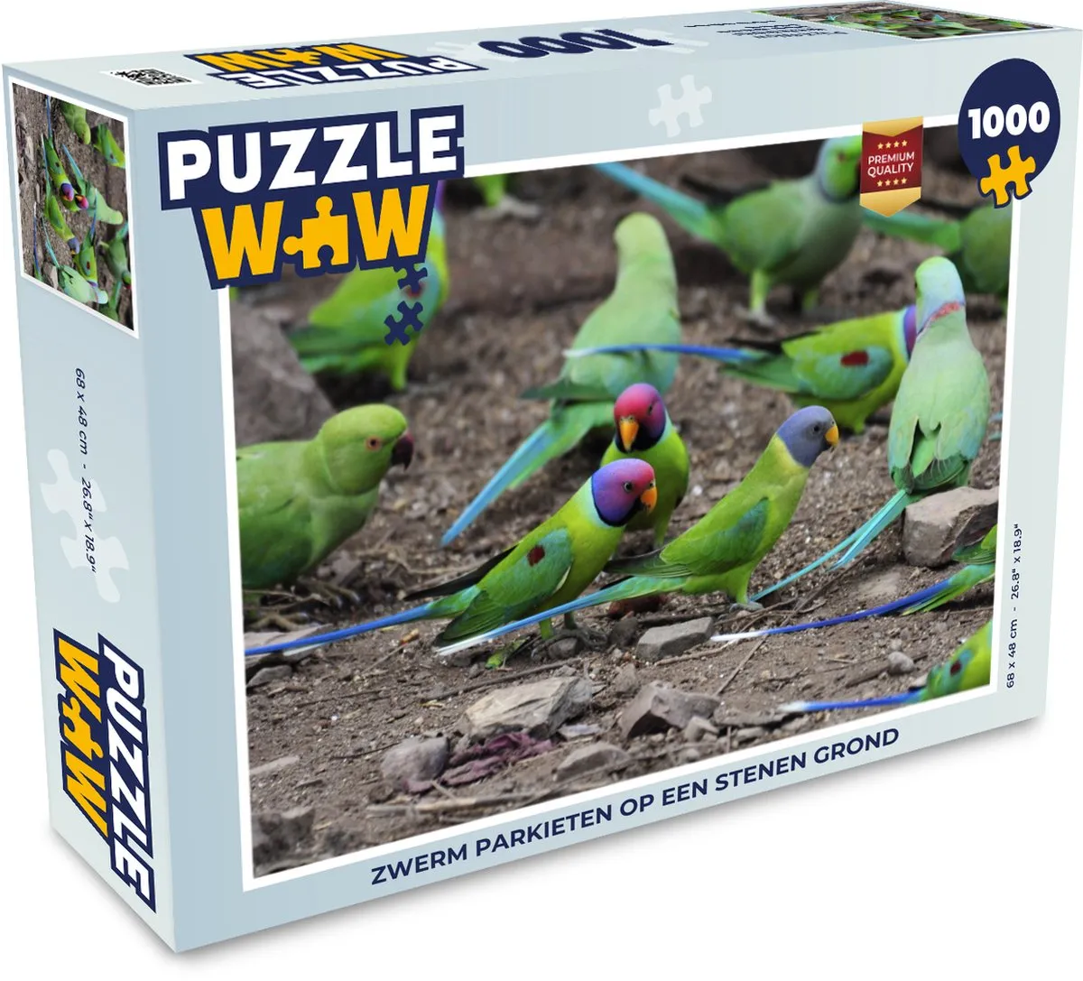 PuzzleWow Zwerm Parkieten Legpuzzel 1000 Stuks - Multicolor