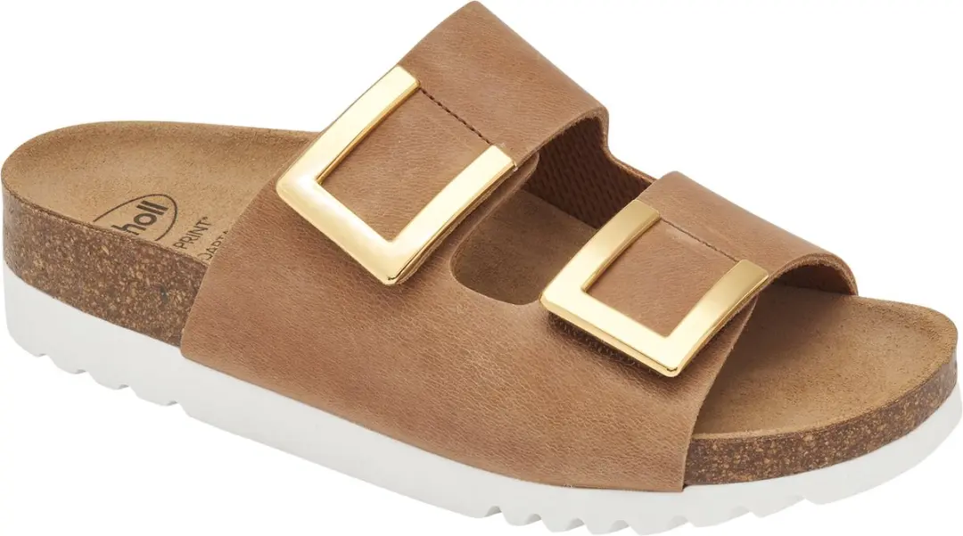Scholl Sandalen Monterey 2 Riemen Geolied Leer Vrouwen