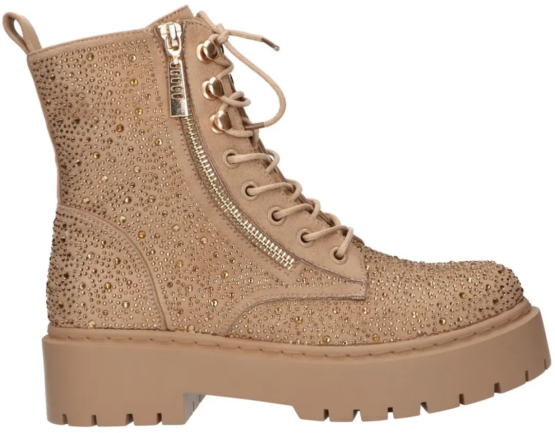 La Strada Bootie Met Steentjes Beige Suede