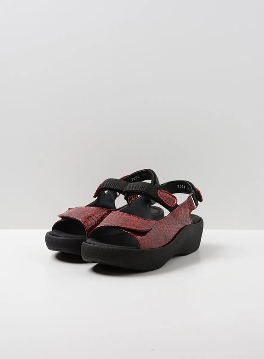 Wolky Jewel Sandalen - Rood Crocolook Lakleer - afbeelding 5 van 6
