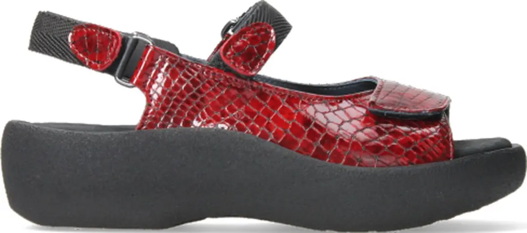 Wolky Jewel Sandalen - Rood Crocolook Lakleer - afbeelding 2 van 6