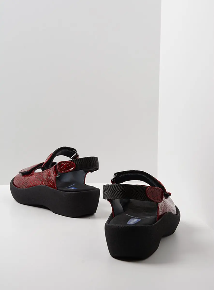 Wolky Jewel Sandalen - Rood Crocolook Lakleer - afbeelding 6 van 6
