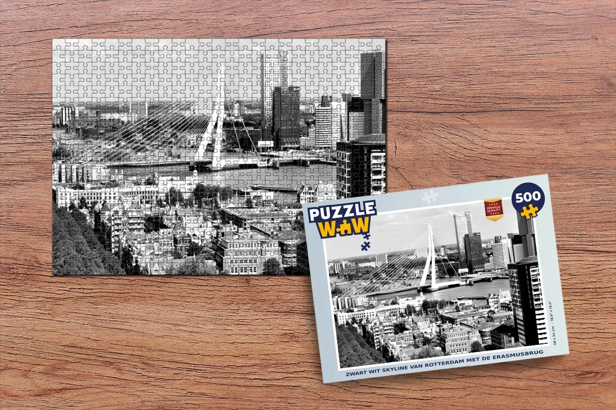 PuzzleWow Rotterdam Skyline Legpuzzel 500 Stuks - Multicolor