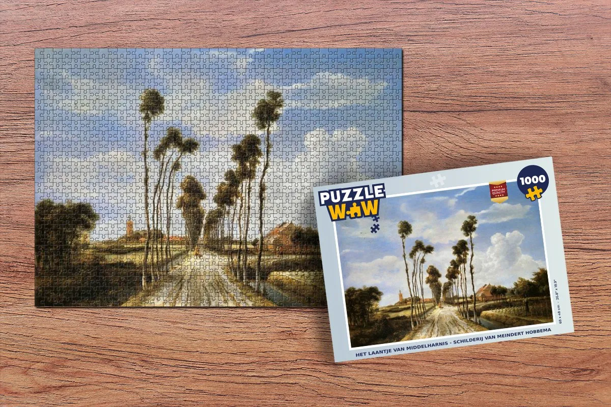 PuzzleWow Het Laantje van Middelharnis Legpuzzel 1000 Stuks - Multicolor