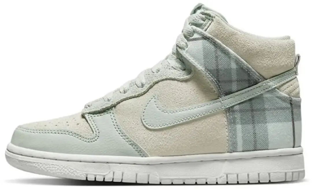 Nike Dunk High SE Tartan Plaid White Light Green