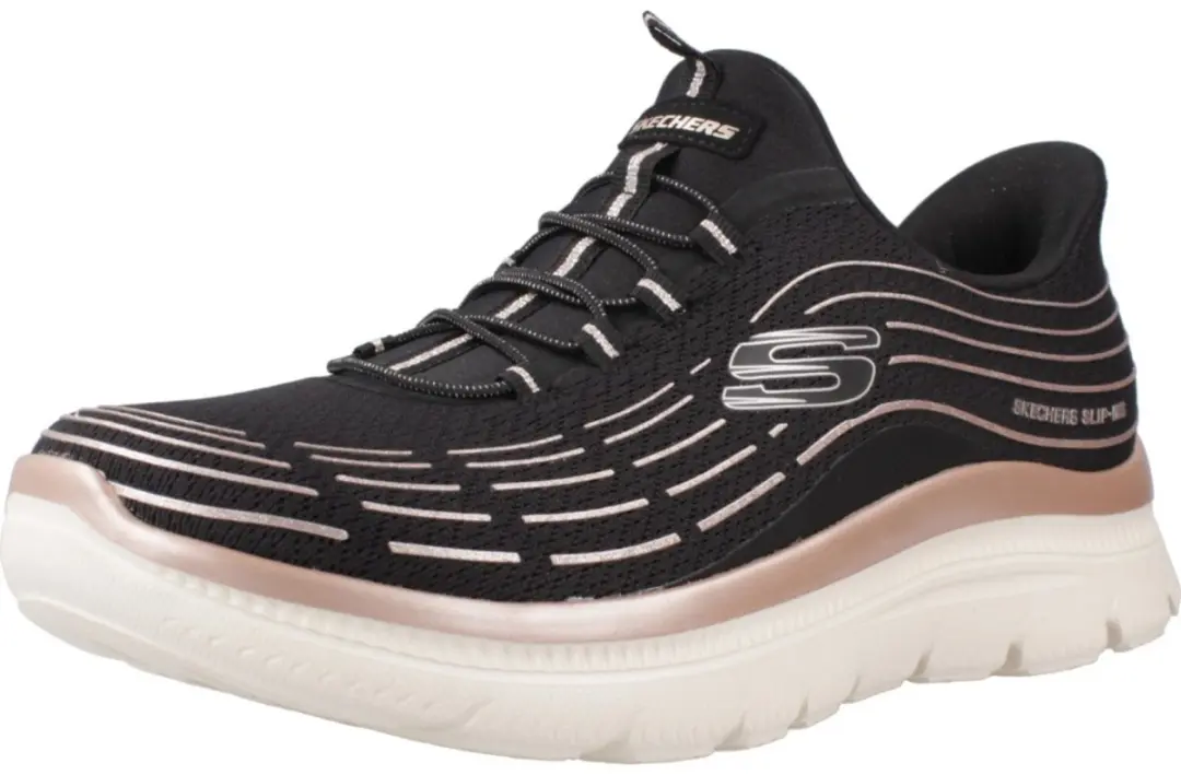 Skechers Slip-ins Summits Plus Dames Sneakers - Zwart Roze - afbeelding 3 van 6