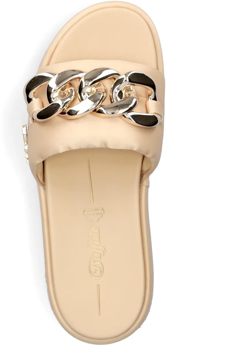 Buffalo dames muiltje Noa Slide Chain 2.0 goud
