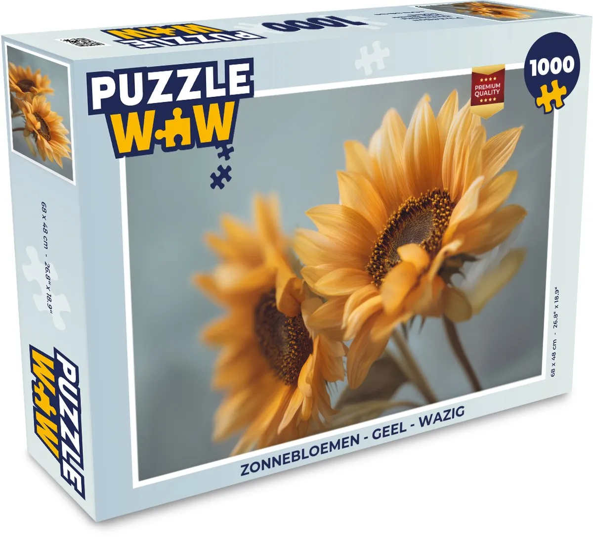 PuzzleWow Zonnebloemen Legpuzzel 1000 Stuks - Geel
