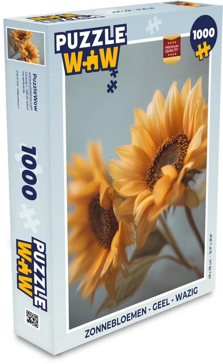 PuzzleWow Zonnebloemen Legpuzzel 1000 Stuks - Geel