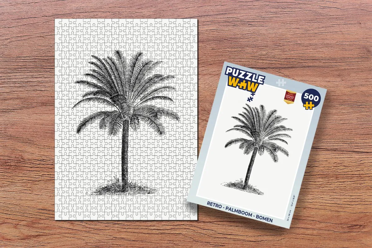 PuzzleWow Retro Palmboom Legpuzzel 500 Stuks - Multicolor