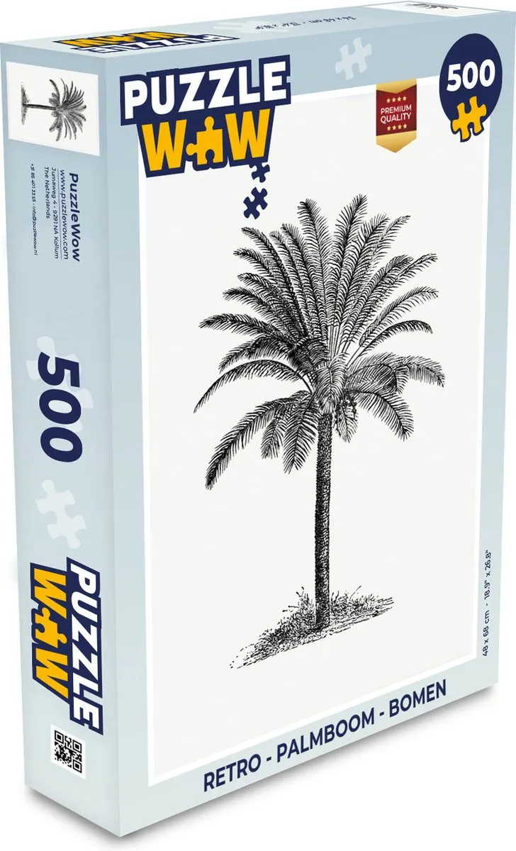 PuzzleWow Retro Palmboom Legpuzzel 500 Stuks - Multicolor